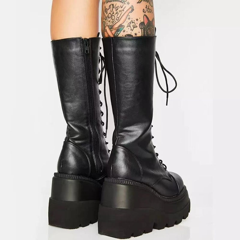 Grunge Platform Combat Boots