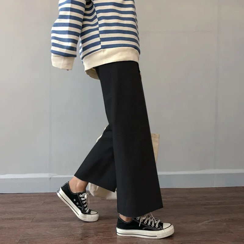 Simple Casual Pants Black