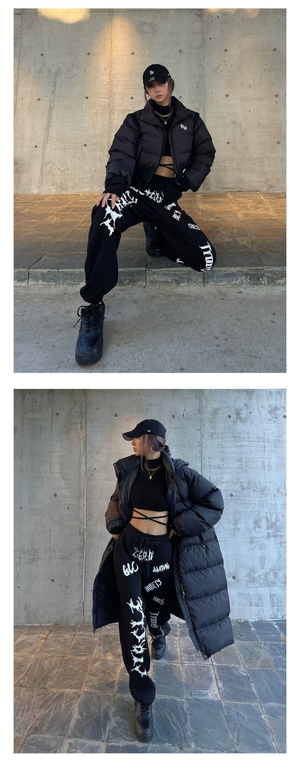Egirl Gothic Graphic Black Jogging Sweatpants