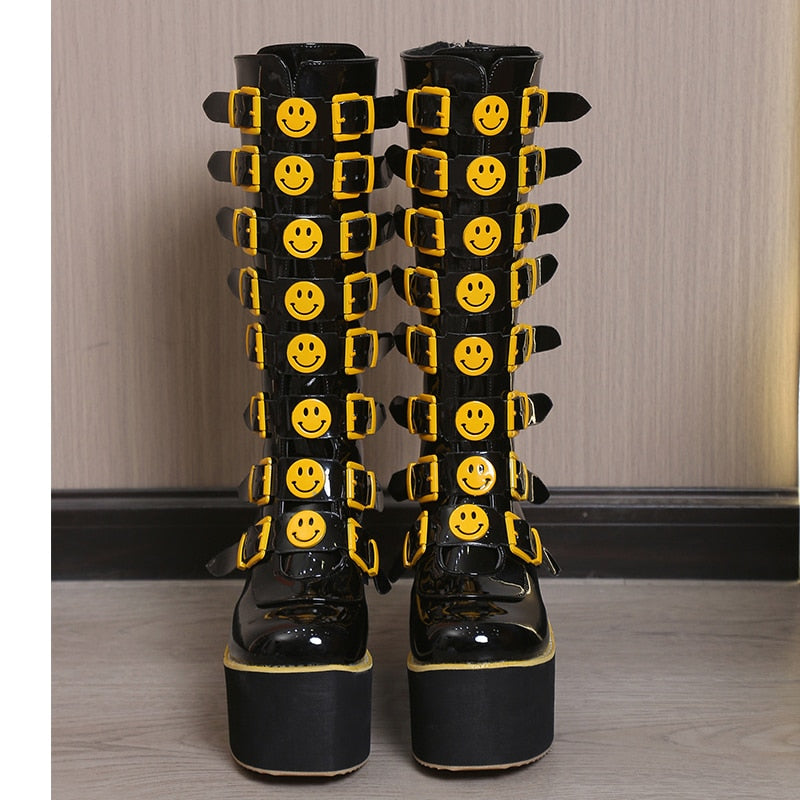 Punk Smiley Egirl Boots