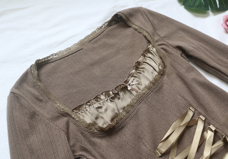 Fairy Grunge Long Sleeve Milkmaid Top