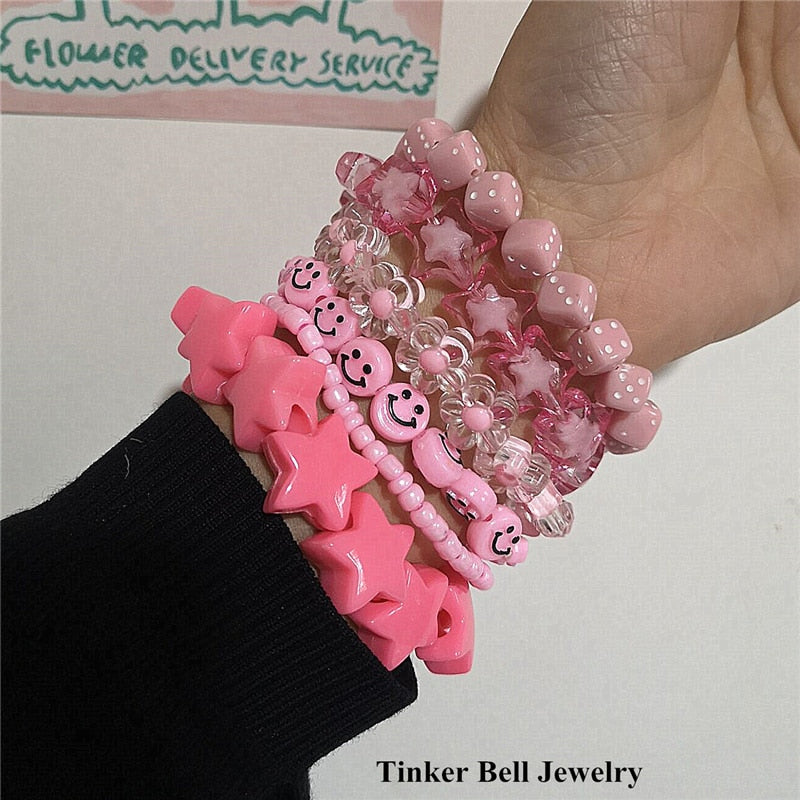 Kidcore Aesthetic Emo Pastel Goth 6 Bracelets