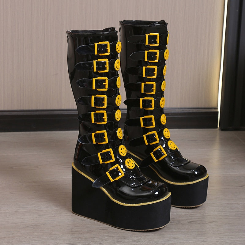 Punk Smiley Egirl Boots