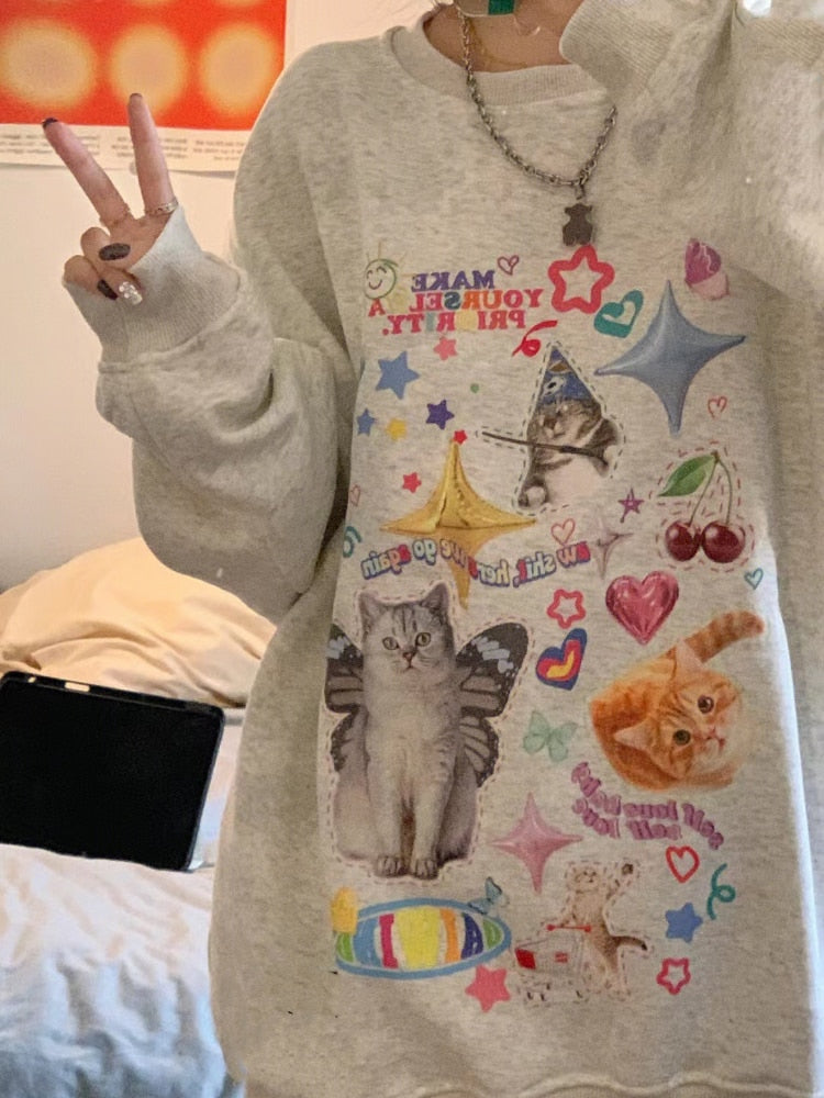 Cute Meme Cats Sweatshirt