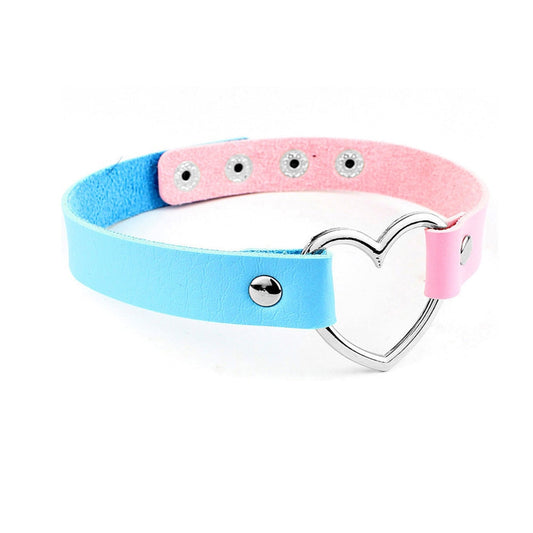 Trans Pride Heart Choker Necklace