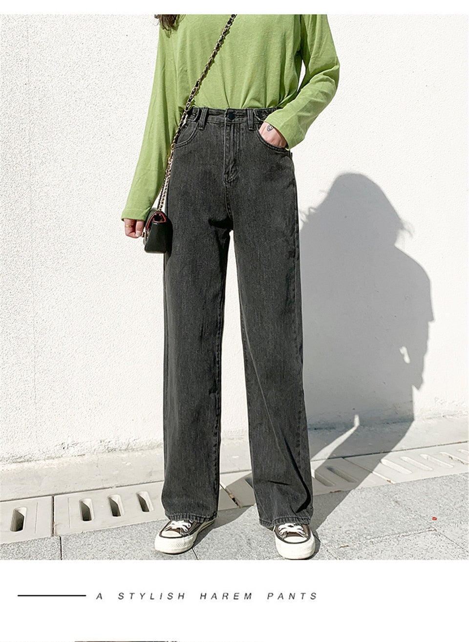 Y2K Grunge High Waist Denim Pants Wide Leg