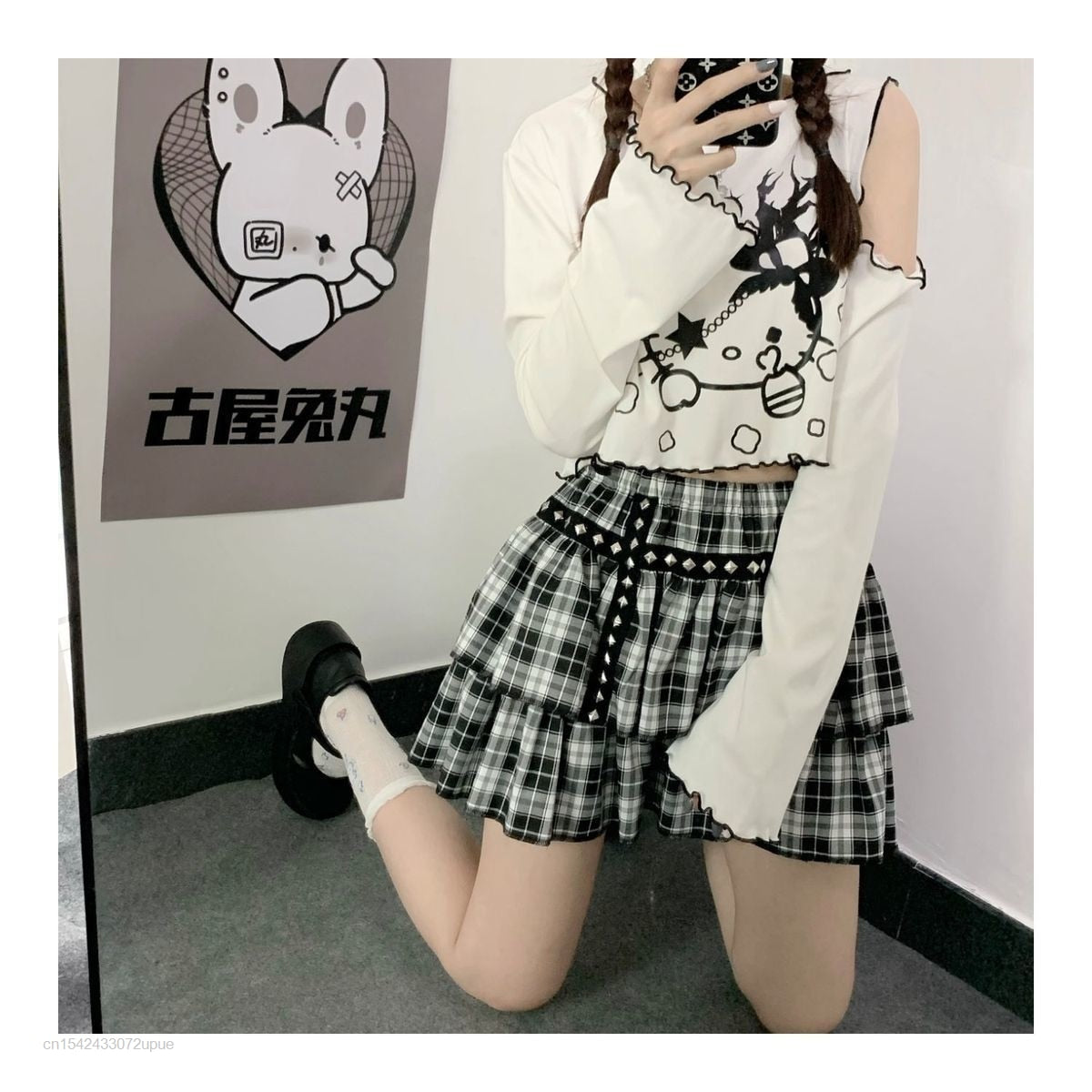 Gothic Dark Grunge Hello Kitty Top