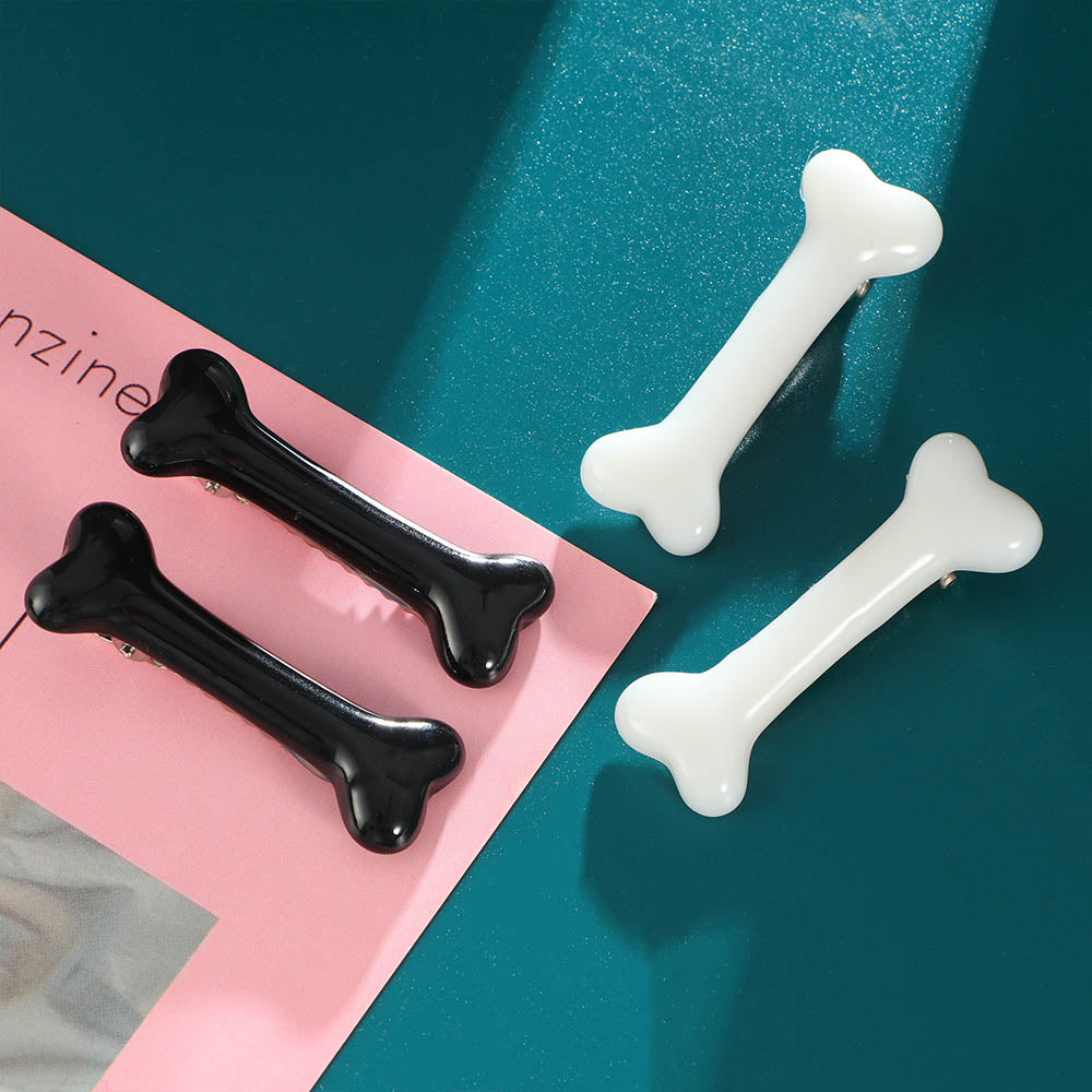 Bones 2pcs Hair Clips Gothic Punk
