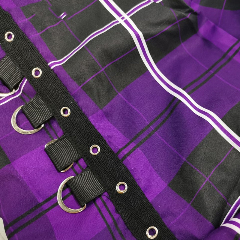 Gothic Punk A-line Dark Plaid Dress
