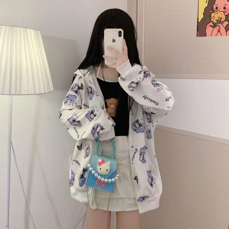 Sanriocore Sleepy Kuromi Hoodie