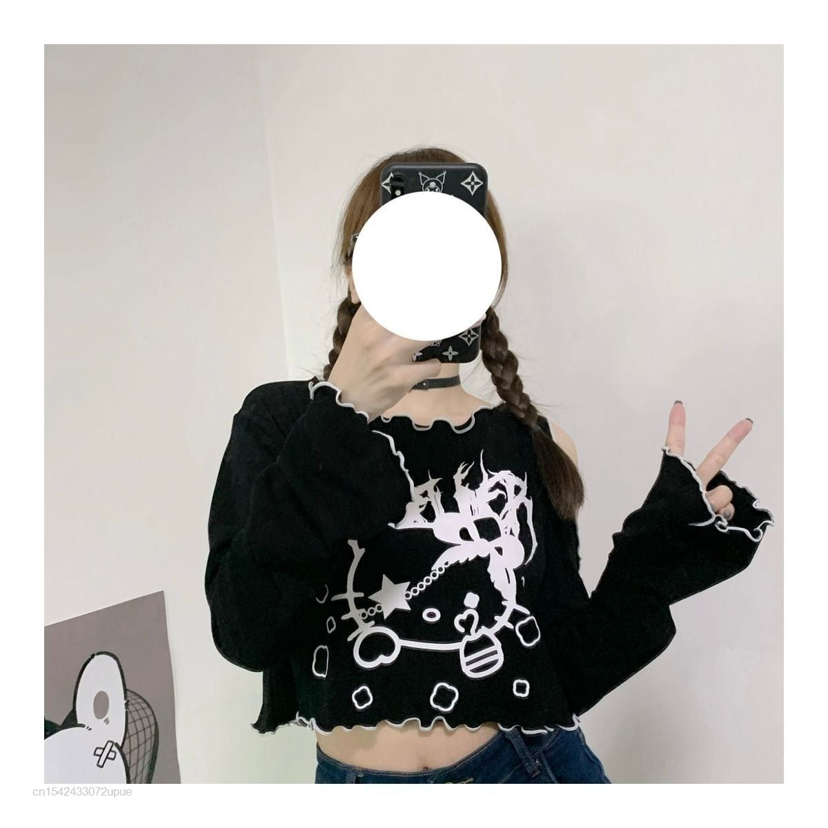 Gothic Dark Grunge Hello Kitty Top