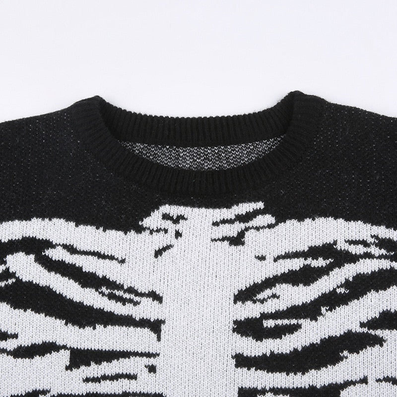 Gothic Aesthetic Skeleton Sweater