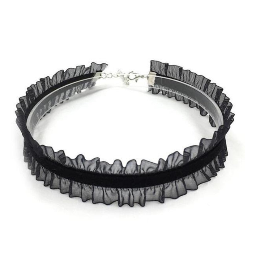 Dark Lolita Choker Necklace Black