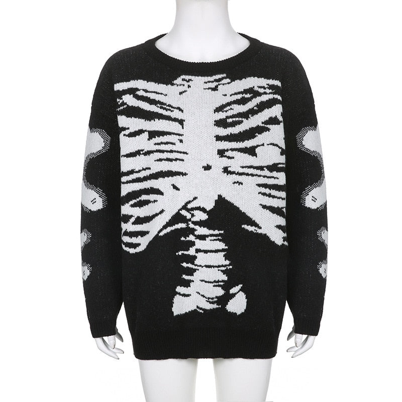 Gothic Aesthetic Skeleton Sweater