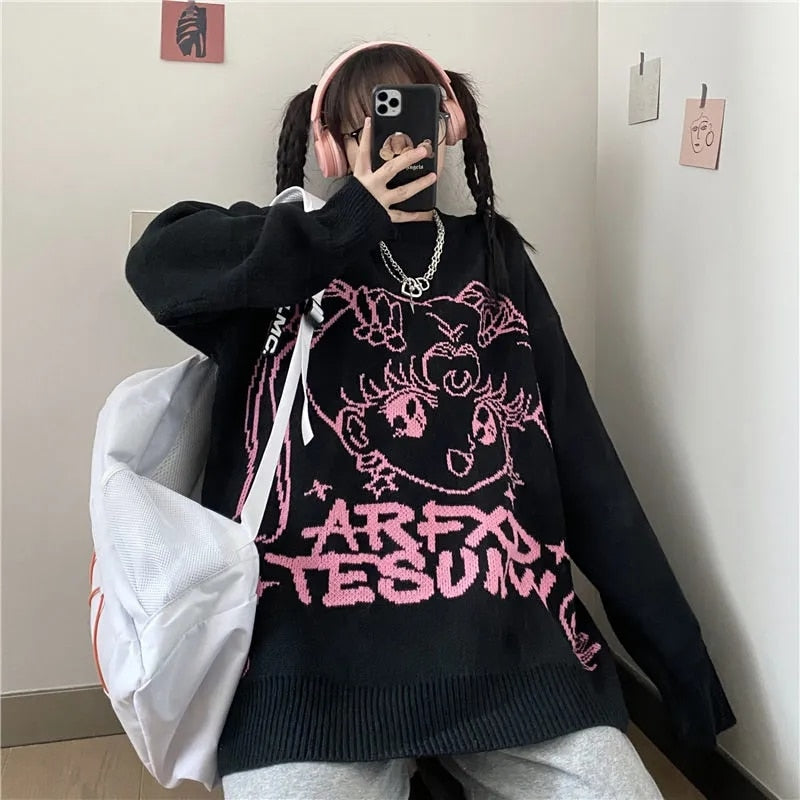 Sailor Moon Anime Pastel Goth Sweater
