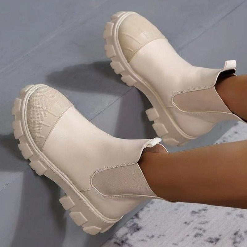 Chunky Chelsea Boots Beige