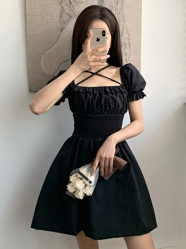Simple Lovely Gothic Mini Dress