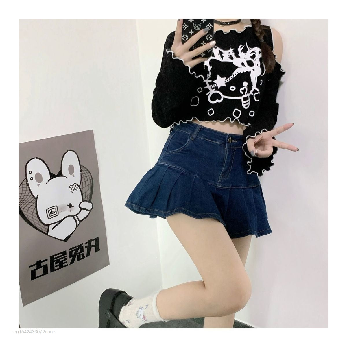 Gothic Dark Grunge Hello Kitty Top