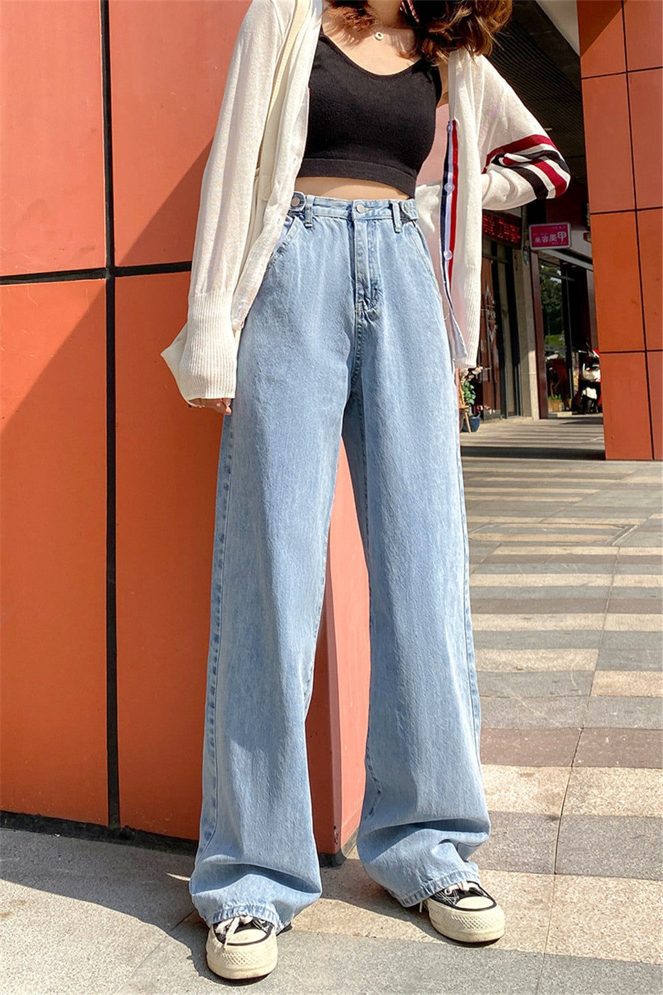 Y2K Grunge High Waist Denim Pants Wide Leg