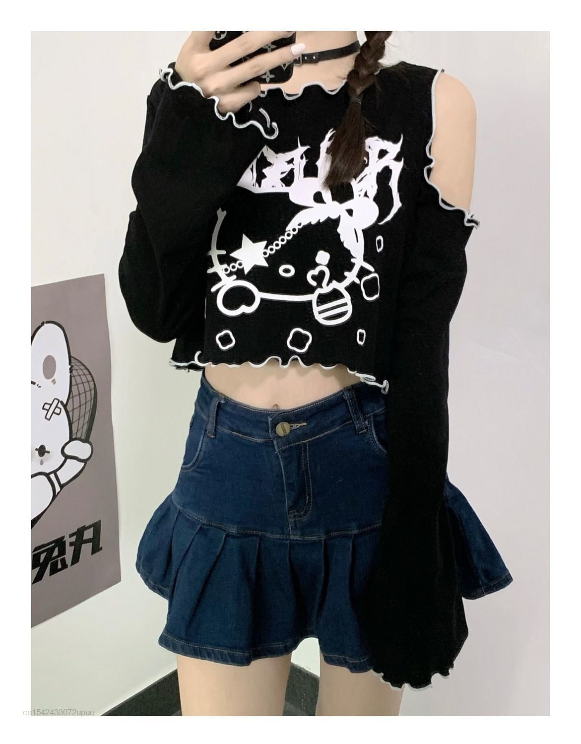 Gothic Dark Grunge Hello Kitty Top