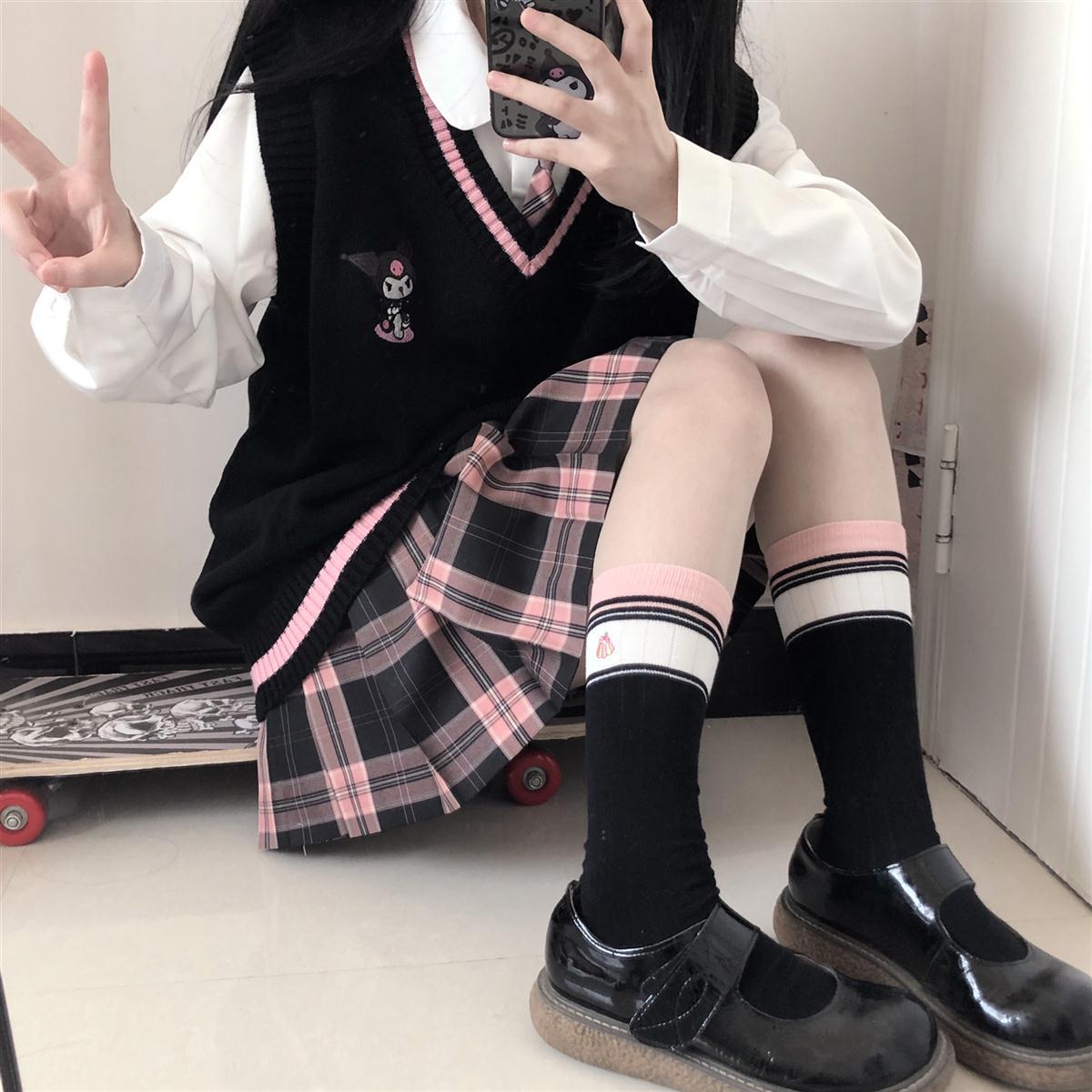 Kawaii Sweater Vest Kuromi Black