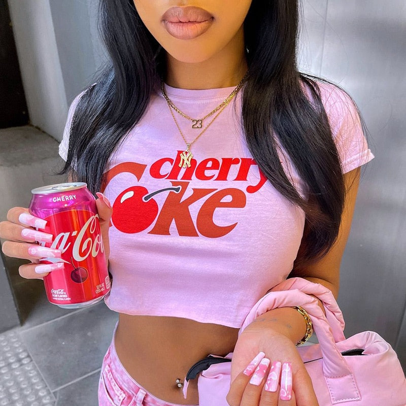 Vintage Cherry Coke Crop Top