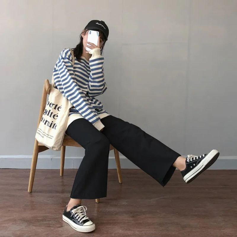 Simple Casual Pants Black