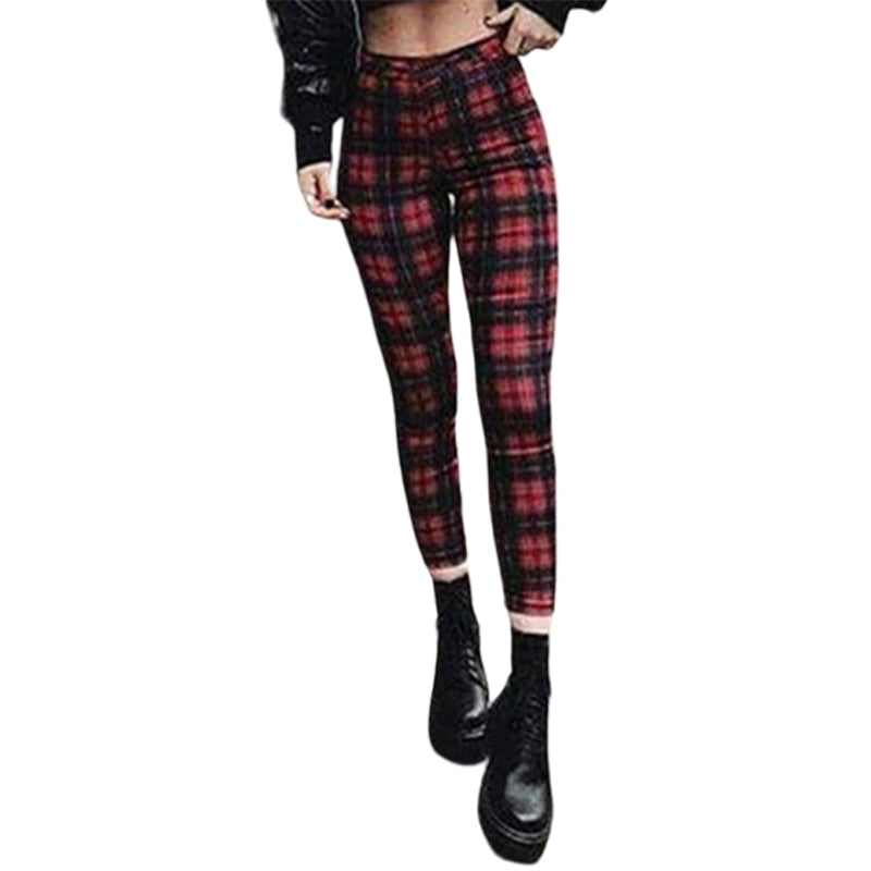 Punk Rock Plaid Leggings Pants