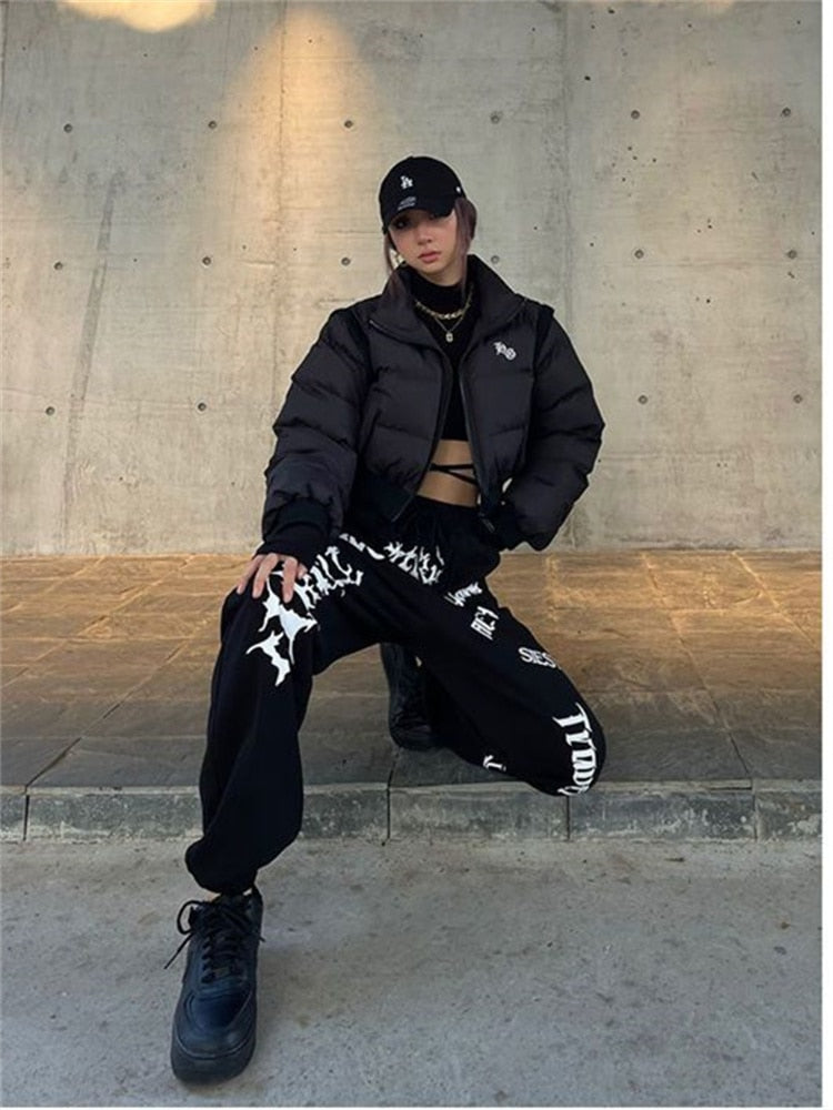 Egirl Gothic Graphic Black Jogging Sweatpants