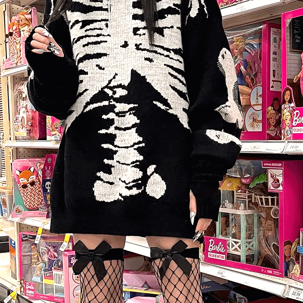 Gothic Aesthetic Skeleton Sweater
