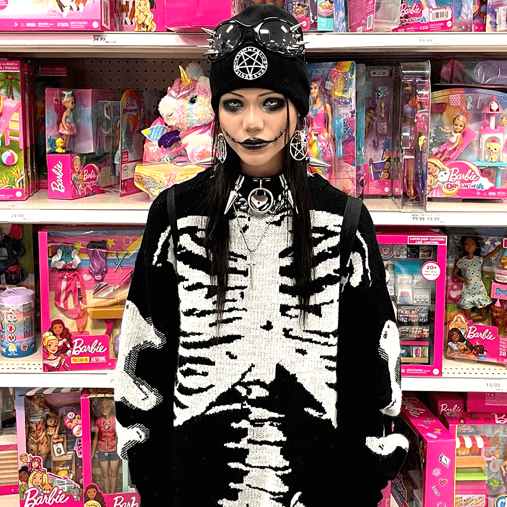 Gothic Aesthetic Skeleton Sweater