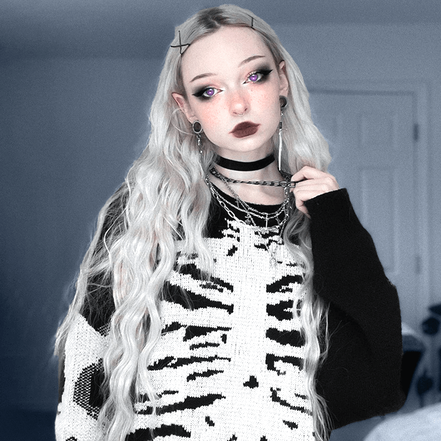 Gothic Aesthetic Skeleton Sweater