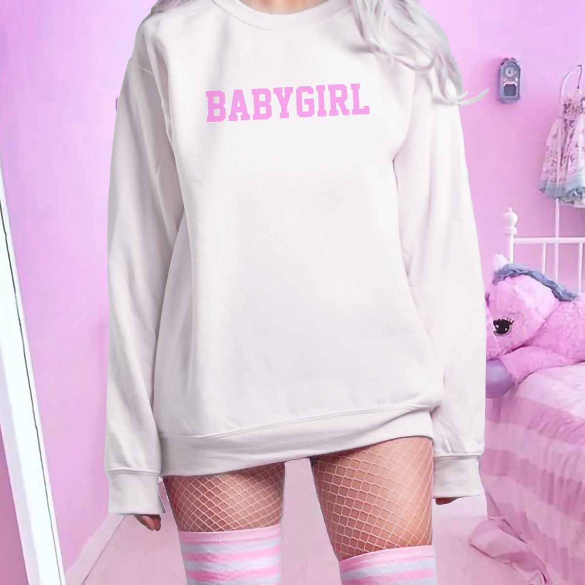 College Baby Girl Crewneck Sweatshirt Aesthetics Boutique