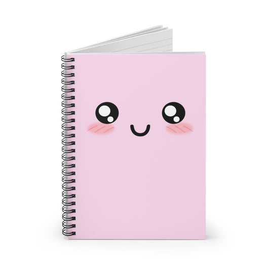 Kawaii Pastel Cutie Face Spiral Notebook