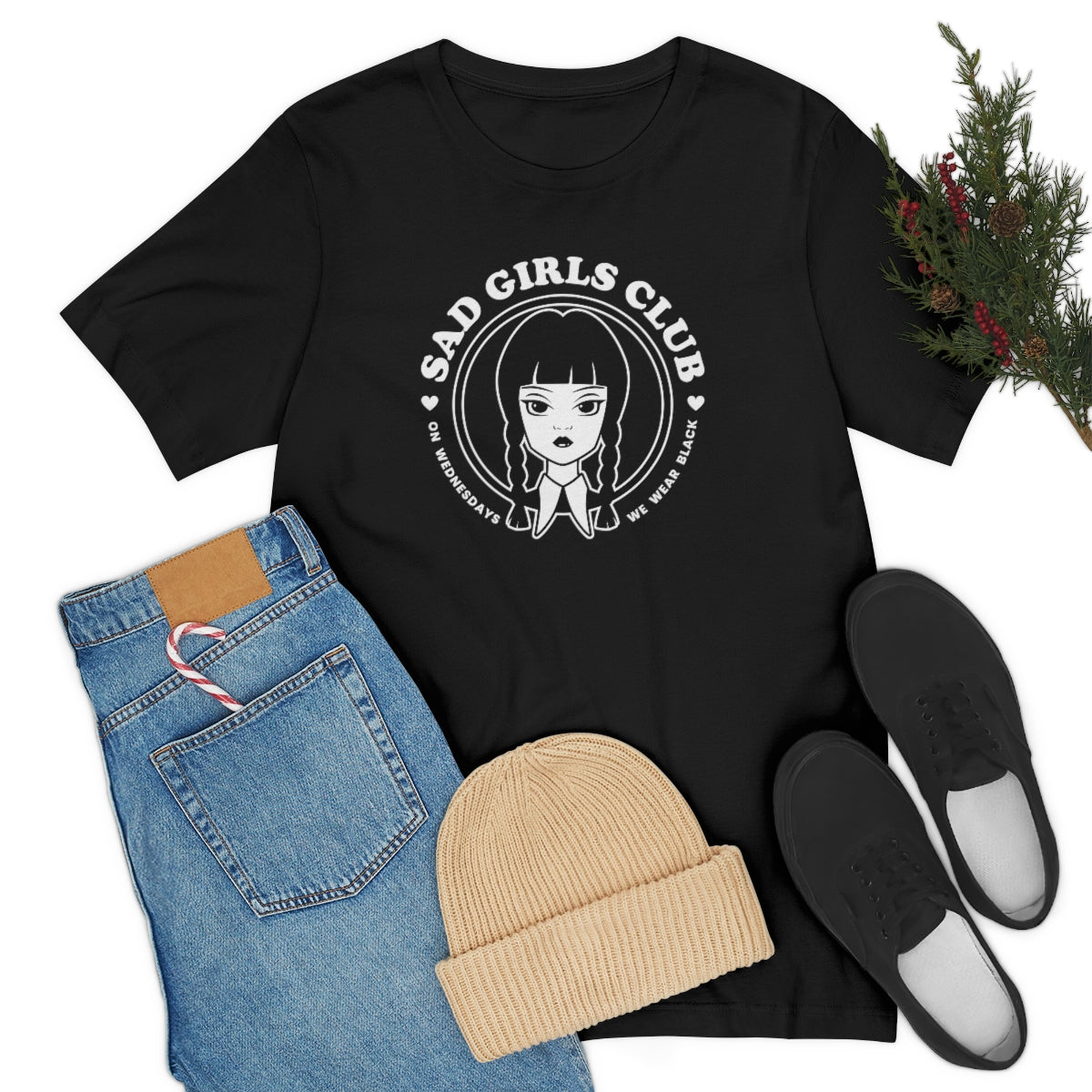 Wednesday Addams Sad Girls Club Soft Tee