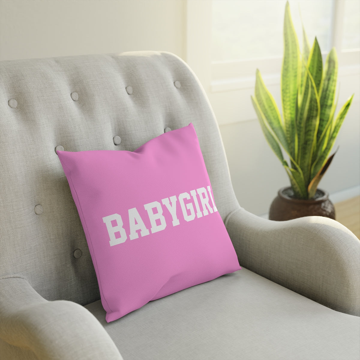 College Baby Girl Pink Pillow Cushion