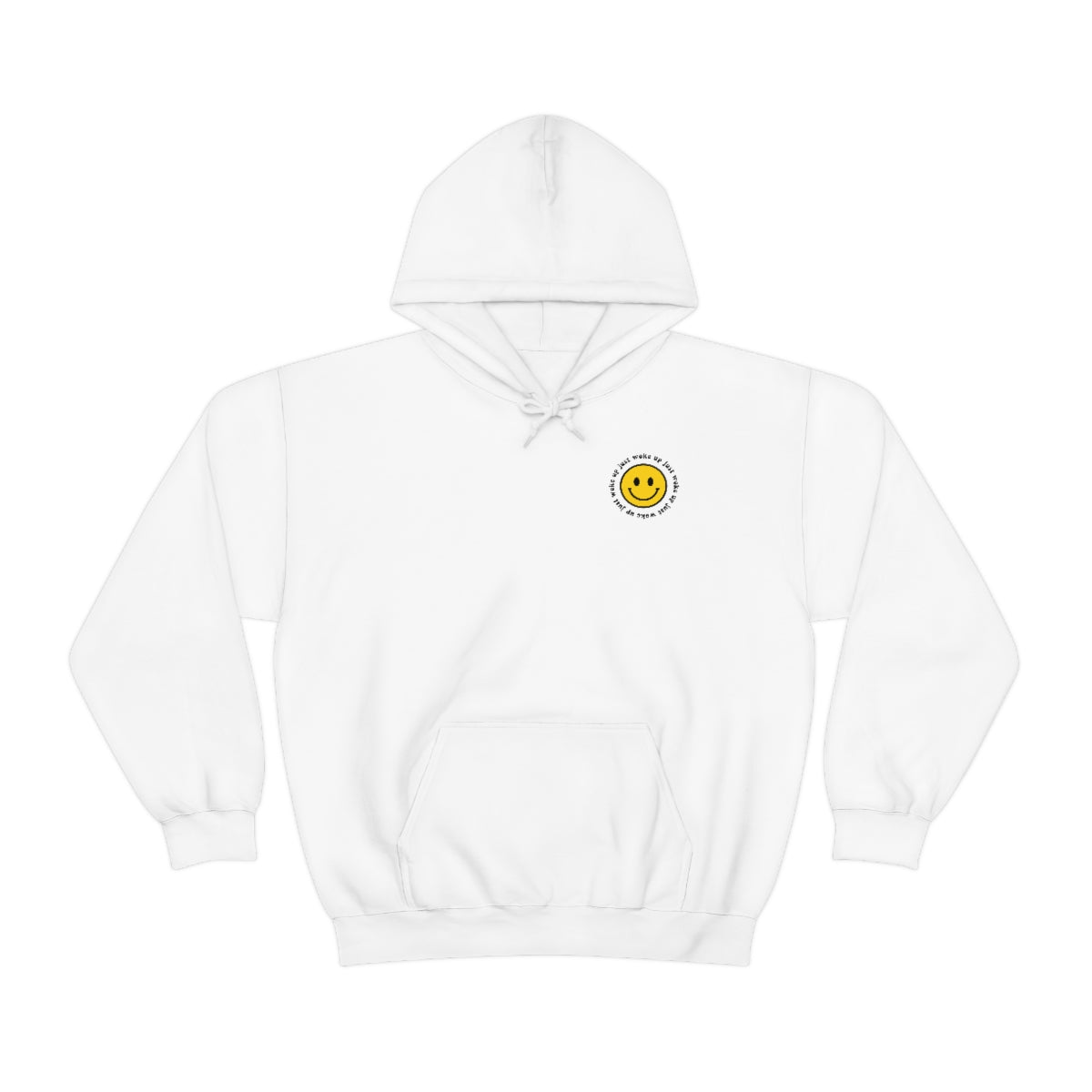 Y2K Smiley Just Woke Up Hoodie Sweatshirt