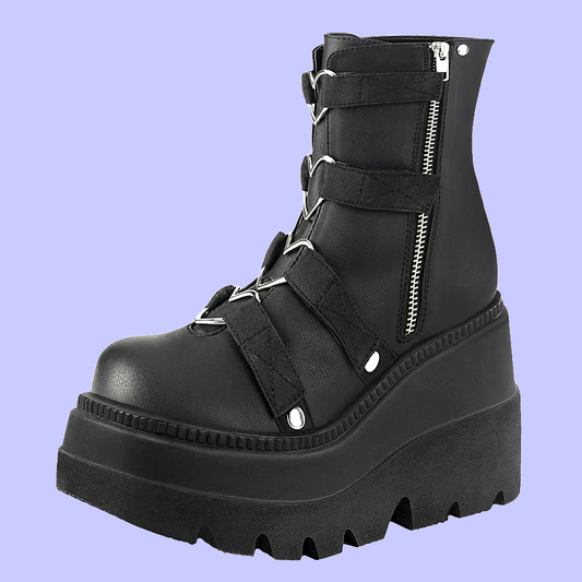Dark Grunge Heart Biker Boots