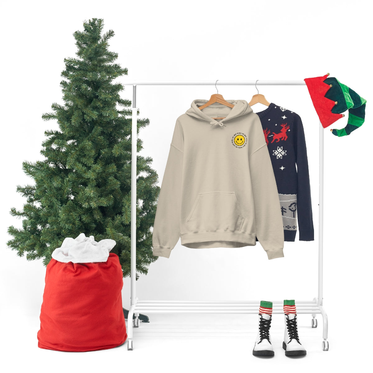 Y2K Smiley Just Woke Up Hoodie Sweatshirt