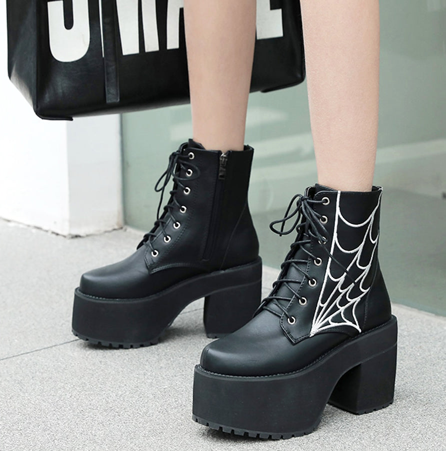 Spider Web Gothic Boots