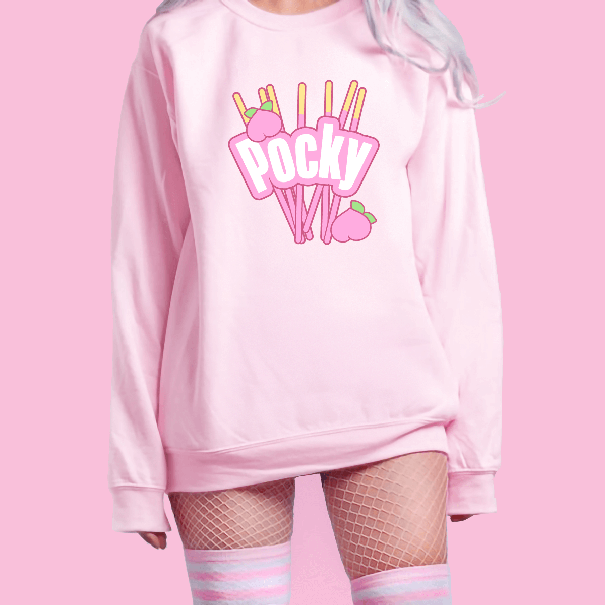 Kawaii Clothes Pocky Sweatshirt Pink Harajuku