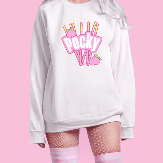Pocky Sweatshirt Pink Peach White