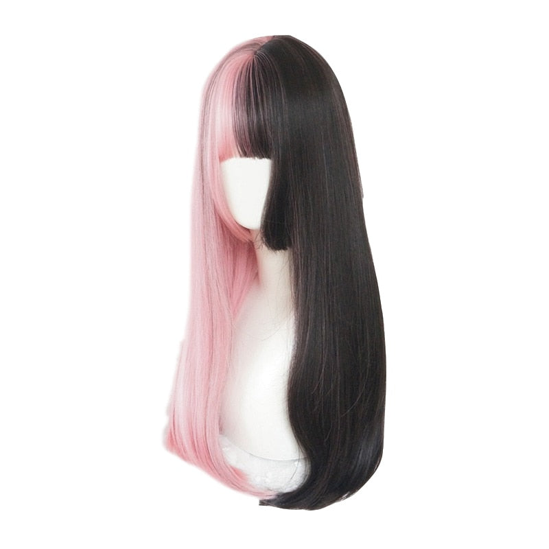 Egirl Split Dye Wig Black Pink