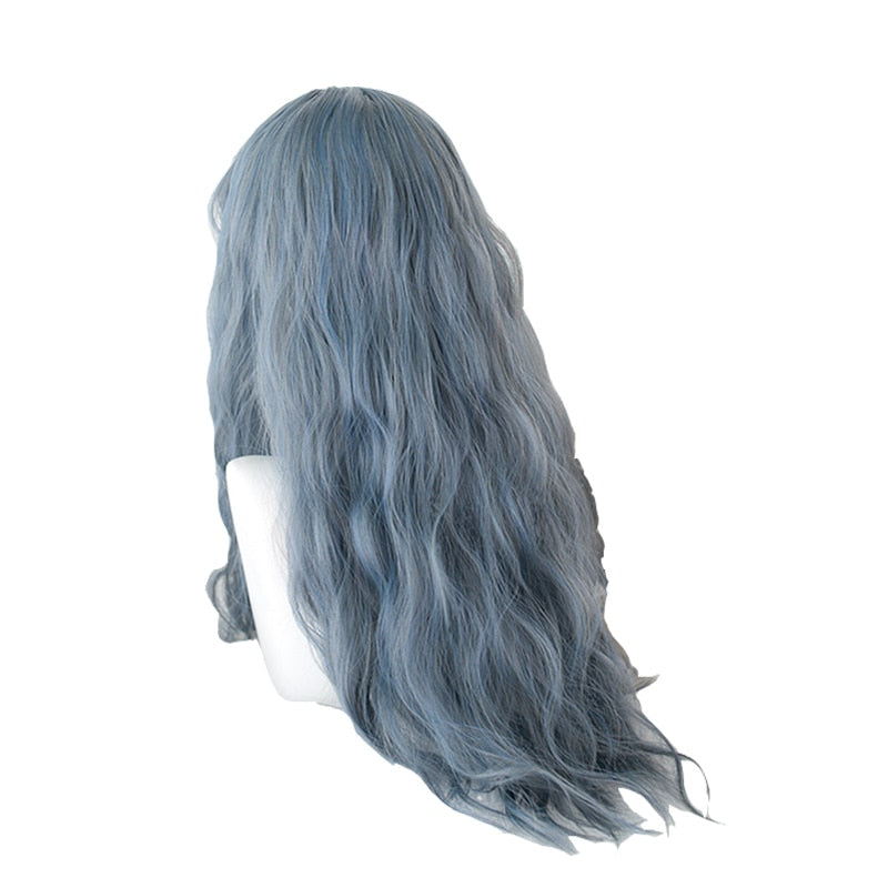 Cosplay E-Girl Wig Dusty Blue Wavy