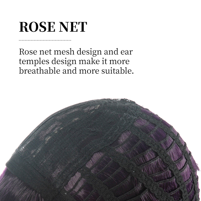 Cosplay Wig Short Wavy Buns - Mauve