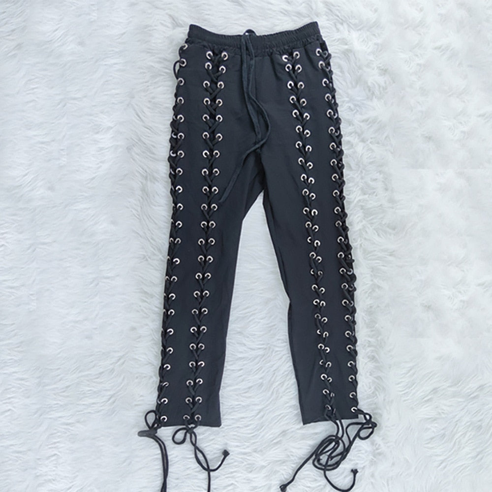 Gothic Lace Up Joggers