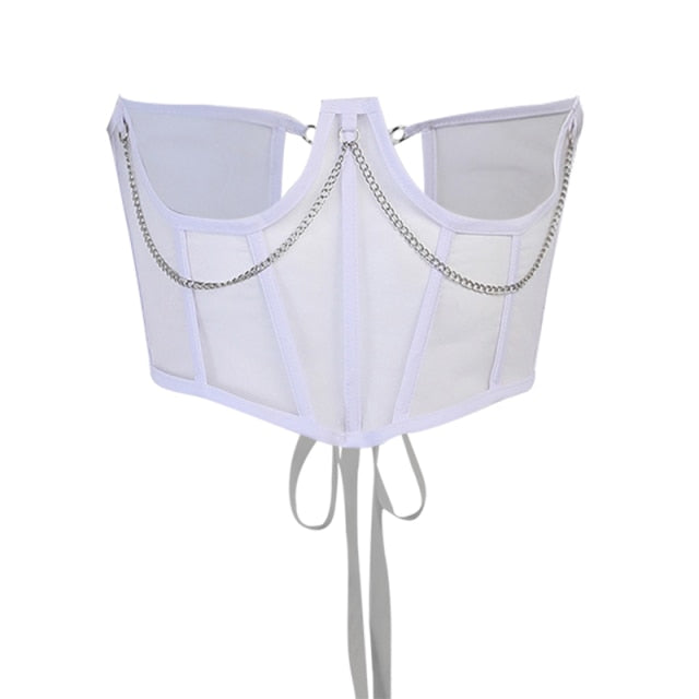 Pastel Goth Underbust Corset - White