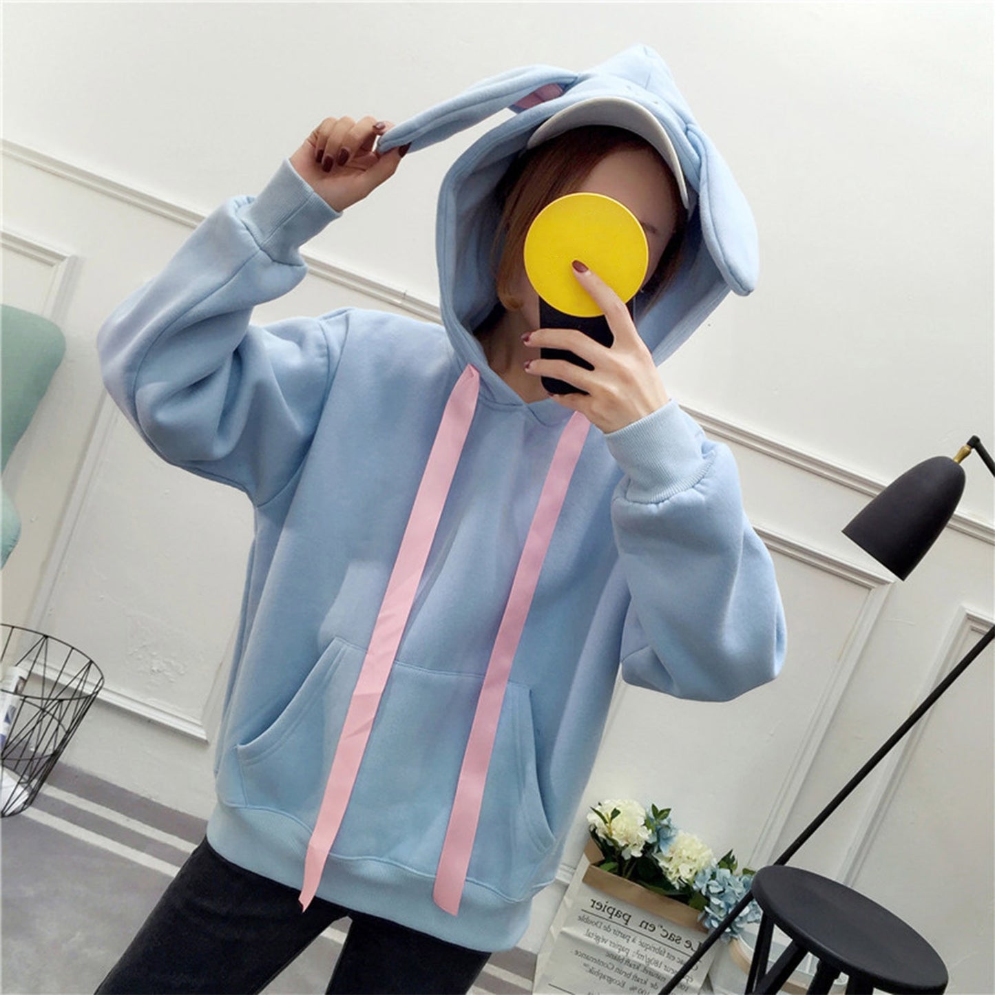 Kawaii Bunny Hoodie - Blue