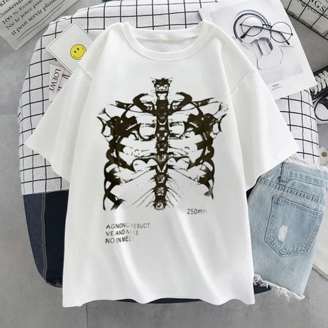 Gothic Aesthetic Ribcage T-Shirt