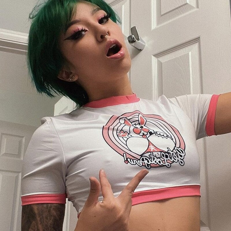Y2K Rabbit Crop Top